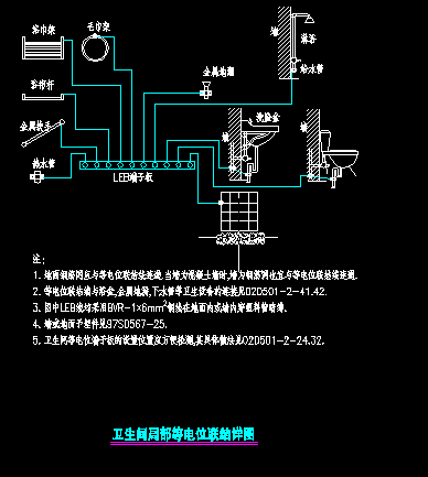 卫生间局部等电位联结详图
